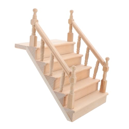 Toyvian Realistische Mini-puppenhaustreppe Miniatur-treppenzubehör Aus Holz Perfekt Zum Basteln Und Als Heimdekoration von Toyvian