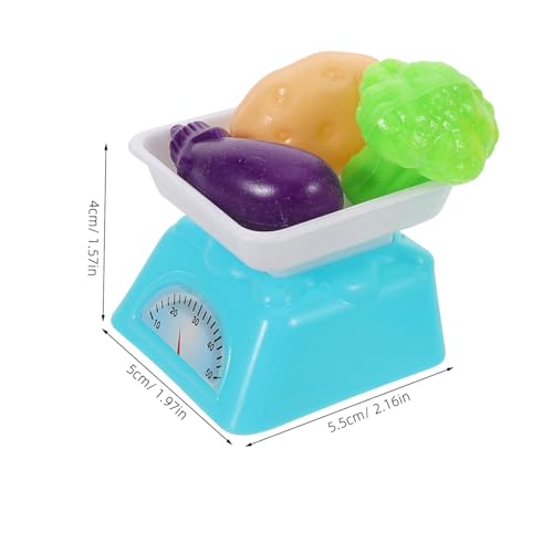 Toyvian Mini Küchen Spielset mit Realistischen Spielobst Gemüsen Mini Waagen Fördert Kognitive Fähigkeiten und Kreatives Rollenspiel für Kleinkinder von Toyvian
