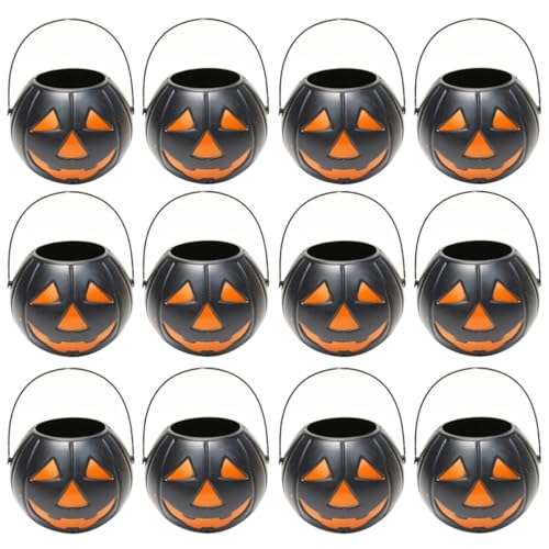 Toyvian Mini Kürbis Süßigkeiten Eimer Halloween Candy Holder Pot für Kreative Party Dekoration Sicher und Langlebig für Snacks und Süßigkeiten von Toyvian
