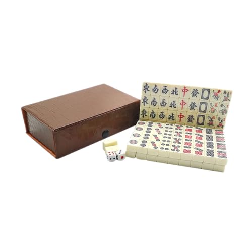 Toyvian Mahjong Klein Mini-Mahjong-Set Satz Schachbrett Spielzeug Freude Mahjong Reise-Mahjong Unterhaltung Mahjong Tragbares Mahjong Mahjong-Fliesen Tasche Reisen Mahjong-Couch von Toyvian