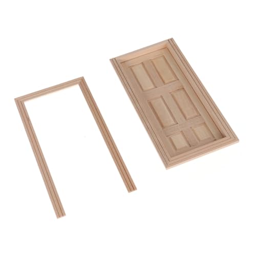 Toyvian Mini- -Miniaturtür Minitür gebrauchsanweisung für Kinder Sicherheit Mini-Möbel Minipuppe mini miniaturtür DIY 1 12 Mini-Haustür Haushalt Baby hölzerne Tür Bambus von Toyvian
