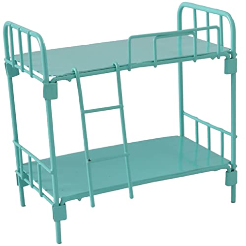 Toyvian Mini-Modell Auf Und Ab Miniaturhausmöbel Miniatur-Puppen-etagenbett Miniaturmöbel Und Accessoires Miniatur-etagenbett Figurenzubehör Im Maßstab 1:12 Legierung Light Green von Toyvian