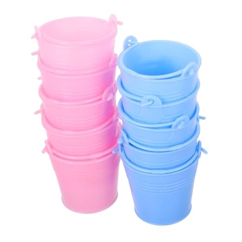 Toyvian Mini Plastik Eimer Mit Griff Bunten Farben Miniature Wasser Eimer Für Puppenhaus Zubehör Bastelbedarf Und Kreative Projekte Ideal Für üße Dekorationen Und von Toyvian