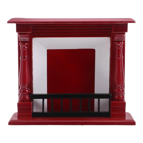 Toyvian Mini-Puppenhaus-Kamin: 1:12 Mini-Möbel, Holzkamin, Spielzeug – Puppenhaus-Dekorationszubehör für Kinder, Rollenspiele von Toyvian
