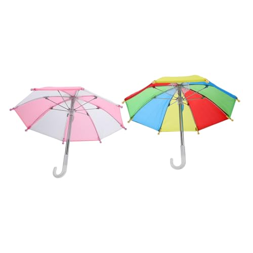 Toyvian Puppenschirm-miniaturen – 2 Mini-regenschirme Für Kinderspielzeug Landschaften Und Dekorative Ausstellungen von Toyvian