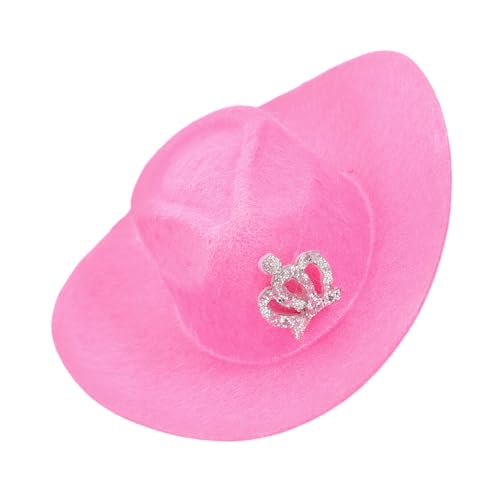 Toyvian Mini Rosa Cowboy Flasche Dekoration Leichter Partyhut Western Party Zubehör Kompakt Tragbar Geeignet für Western Partys und Bastelprojekte von Toyvian