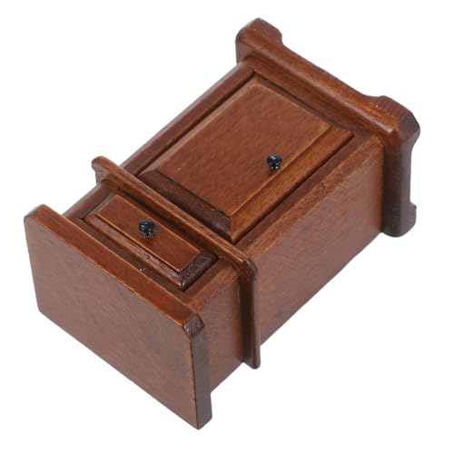 Toyvian Mini -Schlafzimmermöbel Nachttischholz kleine Puppenstubenmöbel Mini -Hausmöbel Puppenhaus-Beistelltische Miniatur-Szenen-Seitenschrank Seitentisch Miniaturpuppenhaus Hellbraun von Toyvian