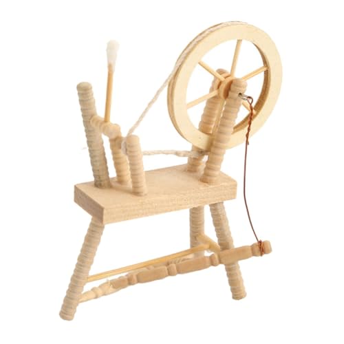 Toyvian Mini-Spinnradmodell Zubehör Puppe Retro Möbel Miniaturnähmaschine realistisches nähmaschinenspielzeug hölzern Khaki Toyvian Mini-Spinnradmodell Zubehör Puppe Retro Möbel Miniaturnähmaschine realistisches nähmaschinenspielzeug hölzern Khaki von Toyvian