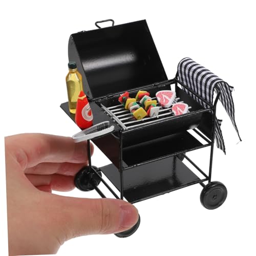 Toyvian Miniatur BBQ Grill Schwarz Realistisch Detailliert Kreatives Puppenhaus Zubehör Geeignet für DIY Puppenhaus Dekoration und Rollenspiele Miniatur Gartendeko von Toyvian