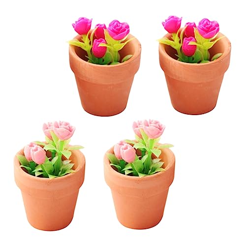 Toyvian Puppenhaus-Miniatur-gartenzubehör 4er-Pack Miniatur-rosenblume Topfpflanze Künstliche Blume Mini Pflegeleichtes Toyvian Puppenhaus-Miniatur-gartenzubehör 4er-Pack Miniatur-rosenblume Topfpflanze Künstliche Blume Mini Pflegeleichtes von Toyvian