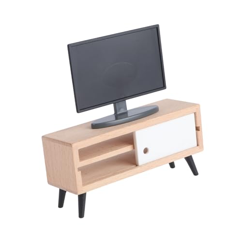 Toyvian Miniatur Fernseher mit Tv Schrank Teiliges Langlebiges Puppenhaus Zubehör Dekoratives Mini Möbel für Realistische Wohnzimmereinrichtung Toyvian Miniatur Fernseher mit Tv Schrank Teiliges Langlebiges Puppenhaus Zubehör Dekoratives Mini Möbel für Realistische Wohnzimmereinrichtung von Toyvian