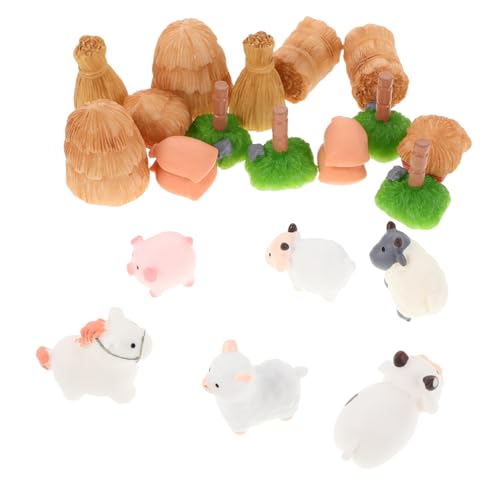 Toyvian Miniatur Figuren Set Kreatives Bauernhof Design mit Kleinen Tieren und Heuballen für Dekorationen Puppenhaus Zubehör und Mikro Landschaften Toyvian Miniatur Figuren Set Kreatives Bauernhof Design mit Kleinen Tieren und Heuballen für Dekorationen Puppenhaus Zubehör und Mikro Landschaften von Toyvian