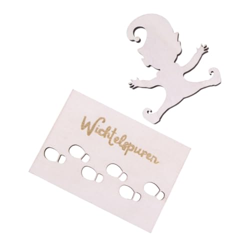 Toyvian Miniatur Fußabdruck Schablone aus Holz Verspielte Bjd Puppenhaus Deko Handgefertigte Weihnachtswichtel Vorlage Kreative Bastelaccessoires für DIY Weihnachtsdeko von Toyvian