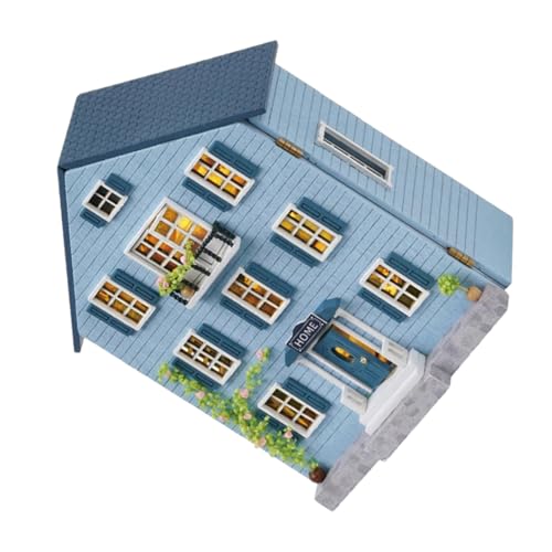 Toyvian Miniatur Haus Modell Bausatz mit Möbeln DIY Holz Miniatur Puppenhaus für Jugendliche Kreatives Weihnachtsdekor Detailliertes von Toyvian