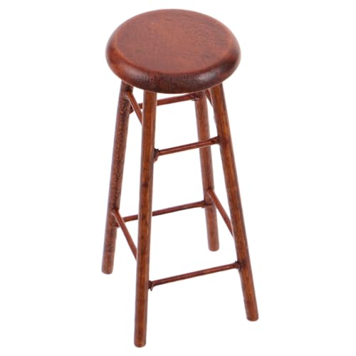 Toyvian Miniatur Holz Hocker Runder Barhocker für Puppenhaus Robuste Kleine Sitzgelegenheit aus Holz Vielseitig Einsetzbar als Puppenhaus Möbel Zubehör für Küchen Barszenen Leicht und von Toyvian