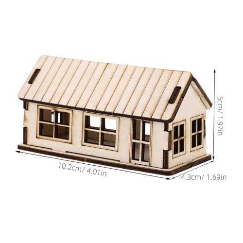 Toyvian Miniatur Holzhaus Bausatz DIY Modell Kit Präzise Geschnitten Kinderfreundliches Lernpuzzle Detailreiches Miniaturhaus für Bastelprojekte und Partydekorationen von Toyvian