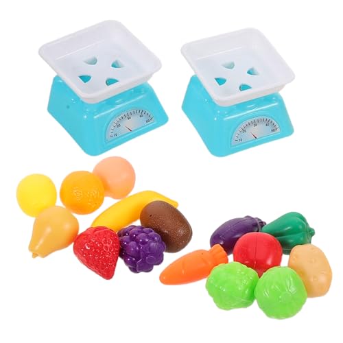Toyvian Miniatur Küchenspielset mit Waagen Gemüse und Obstsorten Realistische Nachbildung Vielseitig für Fördert Kreativität Soziale Fähigkeiten und Lernspaß bei Rollenspielen von Toyvian