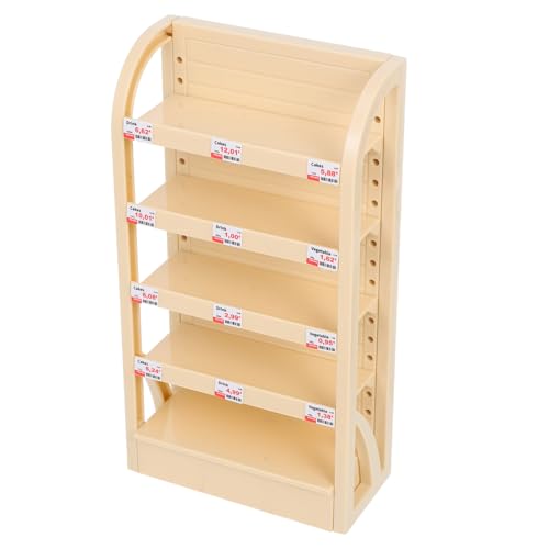 Toyvian Miniatur-Obst- Und Gemüseständer, Mini-Regal, Figur, Puppenhausregal, Modell, Supermarktregale, Mini-bäckereischrankregal Für Puppenhaus, Küchenzubehör von Toyvian