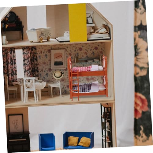Toyvian Miniatur Puppenhaus Doppelstockbett mit Kissen und Decken Umweltfreundliche Mini Möbel für Realistische Miniatur Schlafzimmer Dekoration und Mini Möbelstück Toyvian Miniatur Puppenhaus Doppelstockbett mit Kissen und Decken Umweltfreundliche Mini Möbel für Realistische Miniatur Schlafzimmer Dekoration und Mini Möbelstück von Toyvian