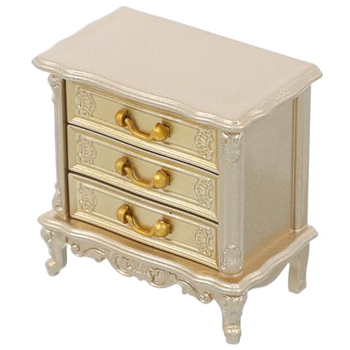 Toyvian Miniatur Retro Nachttisch Vintage Schrank Miniatur Möbel Puppenhaus Schlafzimmer Kompakter Holz Nachtschrank für Sammler und Bastler von Toyvian