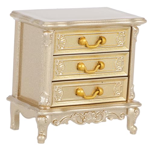 Toyvian Miniatur Schrank Vintage Nachttisch Holz mit Miniaturmöbel für Puppenhaus Dekoration Sammler Ornamente von Toyvian