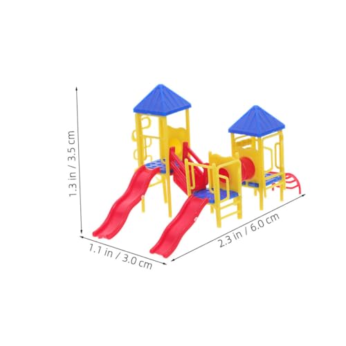 Toyvian Miniatur Spielplatz Modell Kunststoff Dekoration Leichtgewichtig Kreativ Lernspielzeug für Kleine Outdoor Parklandschaft Zubehör Zufällige Farbe Zufällige Farbe von Toyvian