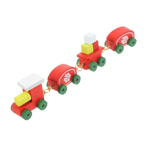 Toyvian Miniatur Weihnachtszug Holzspielzeug Niedliche Puppenhaus Deko Handgefertigtes Miniaturmodell Platzsparend Winter und Festtagsdekoration für Schreibtisch und Vitrine von Toyvian