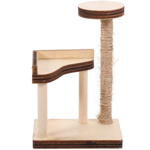 Toyvian Dollhouse Miniatur Katzenbaum Möbel Mit Kratzsäule Für Dekorative Mini-hausszenen Für Katzenliebhaber Und -enthusiasten von Toyvian