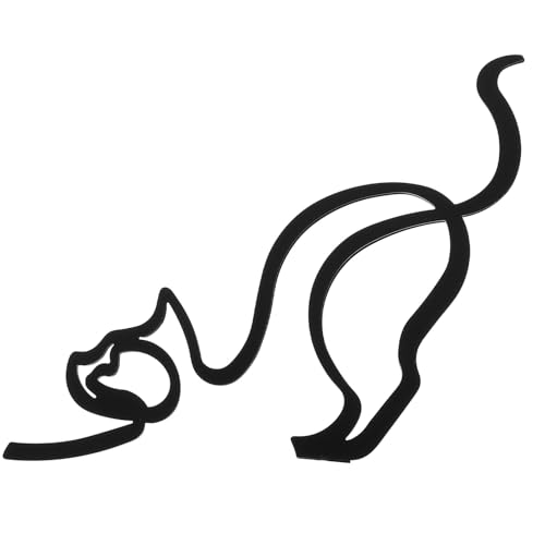 Toyvian Minimalistische Eisen Katze Skulptur Dekoratives Haustier Modell aus Hochwertigem Eisen für Wohnzimmer Büro Tischdekoration Geschenkidee von Toyvian