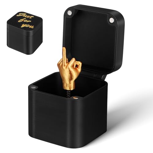Toyvian Mittelfinger In Einer Box Lustige Goldene Mittelfinger-Streich-Spielzeugbox Witz-Parodie-Handstreich-Spielzeug Mit Box Für Erwachsene Festival Geburtstag Weihnachten von Toyvian