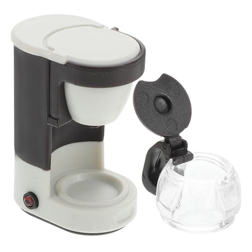Toyvian Modell Einer Mini-kaffeemaschine Küche Küchenspielset Für Kleinkinder Puppenhaus-küche Puppenhausbauzubehör Kinderküche Essen Mini-küchentopf Plastik Weiß von Toyvian