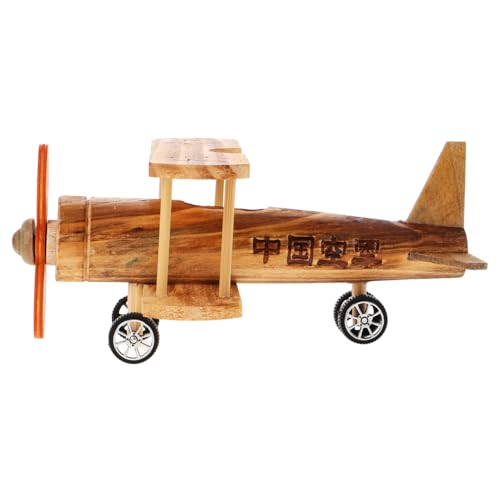 Toyvian Modellflugzeug Aus Holz Flugzeugbau Modellflugzeugskulptur Hängendes Flugzeugornament Vintage Flugzeugmodelle Flugzeugmodell Fliegendes Segelflugzeug Doppeldecker von Toyvian
