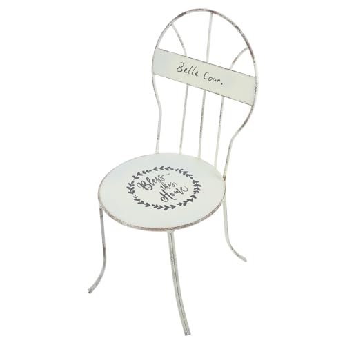Toyvian Möbelzubehör Vintage Wohndekor Modelle Dekoration Stühle Kleiner Stuhl Puppenhausmöbel Mini Hausstuhl Kleine Hausmöbel Puppenhausstuhl Puppenhausspielzeug Weißes Eisen von Toyvian