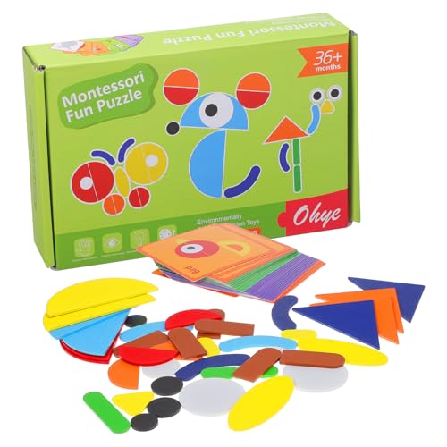 Toyvian Montessori Geometrisches Holzpuzzle Set mit Bunten Musterkarten Pädagogisches Kindergarten Feinmotorik Räumlichem und Hand Augen Koordination Toyvian Montessori Geometrisches Holzpuzzle Set mit Bunten Musterkarten Pädagogisches Kindergarten Feinmotorik Räumlichem und Hand Augen Koordination von Toyvian