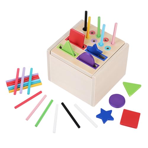 Toyvian Montessori Holz Farb und Formsortierspielzeug für Kleinkinder Pädagogische aus Glattem Holz Sicherer Farb und Formsortierer zur Frühkindlichen im Kindergarten und Zuhause von Toyvian