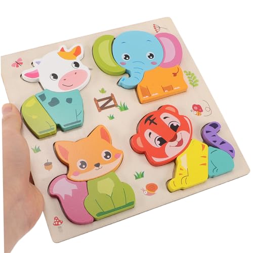 Toyvian Montessori Holzpuzzle Tiermotive Formenspiel Lernspielzeug für Kleinkinder zur Feinmotorik und Farberkennung Pädagogisches für Jungen Mädchen von Toyvian