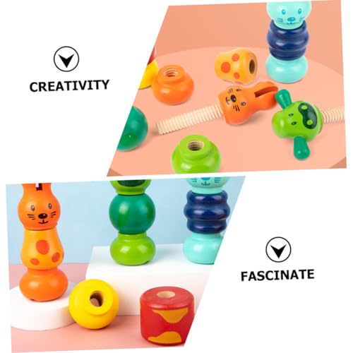 Toyvian Montessori Holzschrauben Lernspielzeug für Ab Jahren Motorisches Schrauben und Zuordnen Pädagogisches Holzbaustein zur Hand Auge koordination und Gehirnentwicklung von Toyvian