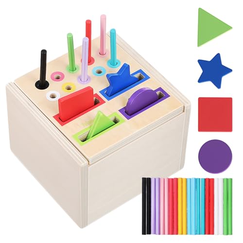 Toyvian Montessori-Holzspielzeug Für Kleinkinder: Sortierbox Früherziehung Lernen Farbabgleichsspielzeug Feinmotorik-Entwicklung Sinnesspiele Für Babys Jungen Und Mädchen Toyvian Montessori-Holzspielzeug Für Kleinkinder: Sortierbox Früherziehung Lernen Farbabgleichsspielzeug Feinmotorik-Entwicklung Sinnesspiele Für Babys Jungen Und Mädchen von Toyvian