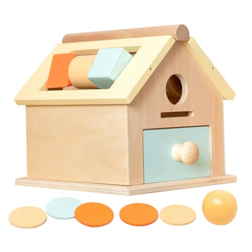 Toyvian Montessori Holzspielzeug für Junge Mädchen Jahre Kompaktes Sensory mit Ball und Münzeinwurf Frühe von Beobachtung Kreativität und Konzentration von Toyvian
