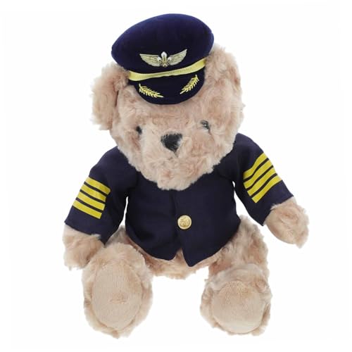 Toyvian Niedlicher Pilotbär Plüschfigur Kuscheliges Stofftier für Junge Mädchen Geschenkidee Dekoration Weicher Puppenfreund für Rollenspiele und Wohnraumgestaltung von Toyvian