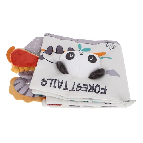 Toyvian Nordisches Windschweif-Stoffbuch leichtes Stoffbuch Neugeborene Bücher lernspielzeug Babyspielzeug Crinkle-Bücher aus Stoff erstes Buch Knisterbuch Tuch Light Grey von Toyvian