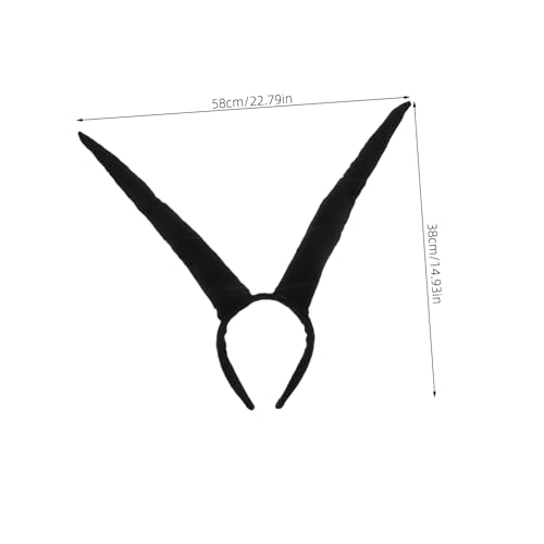 Toyvian Ox Horn Haarreif mit Gefüllten Hörnern Weicher Tragbarer Cosplay Haar Accessoire für Halloween Party Ball und Aufführung Schwarzer Faltbarer Kopfschmuck von Toyvian