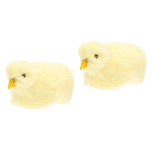 Toyvian Piepsendes Küken 2st Simulationsküken Plüsch-küken-Modell Füller Für Osterkörbchen Kleine Küken Spielzeug Desktop-küken- Küken Aufziehen Simulierte Kükenstütze Requisiten Kind Plastik Behaart von Toyvian