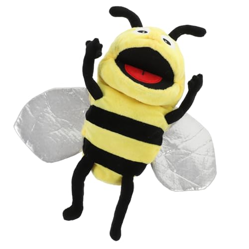 Toyvian Plüsch Biene Handpuppe aus Weichem Kuscheltierstoff Interaktive Tier Handpuppe für Fördert Tast und Koordinationsfähigkeit Wiederverwendbar zum Geschichtenerzählen von Toyvian