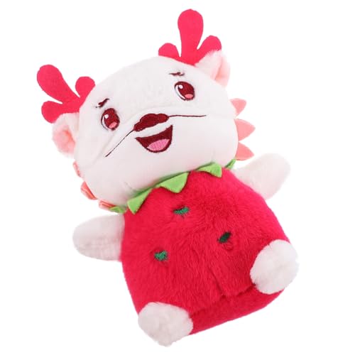Toyvian Plüsch Drache Kuscheltier Erdbeer Design Weiches Sofa Kissen Schlafzimmer Dekoration Multifunktionale Obst Drachen Puppe Flauschiges von Toyvian