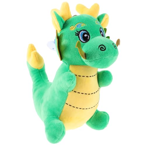 Toyvian Plüsch Drache Stofftier Grüner Chinesischer Glücksbringer mit Saugnapf und Aufhängung Weiches Kuscheltier Dekoration für Chinesisches Neujahr von Toyvian