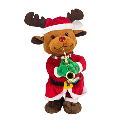 Toyvian Plüsch Elch Rentier Figur mit Musik Xmas Plüschtier Kuscheltier Stofftier Schmusetier Weihnachten Deko Figur Tischdeko Weihnachtsdeko Geschenk für Baby Kinder Toyvian Plüsch Elch Rentier Figur mit Musik Xmas Plüschtier Kuscheltier Stofftier Schmusetier Weihnachten Deko Figur Tischdeko Weihnachtsdeko Geschenk für Baby Kinder von Toyvian