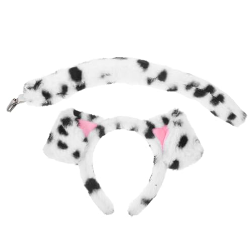 Toyvian Plüsch Hund Ohren Stirnband mit Kuscheliges Dalmatiner Welpen Kostüm Zubehör für Damen und Weicher Haarschmuck für Karneval Halloween Party und Alltag von Toyvian