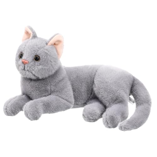 Toyvian Plüsch Katze Simulation Kuscheltier Cartoon Katze Figur Kinderzimmer Deko Weiches Stofftier von Toyvian
