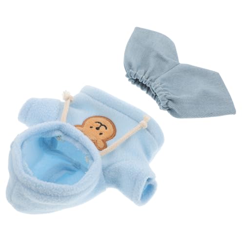 Toyvian Plüschbär Kleidung Set für Kuscheltier Kapuzenpullover mit Hoodie und Hellblaue Jeans Handgefertigte Puppenkleidung für Kleine Stofftiere Süßes Bekleidungsset für Sammler von Toyvian